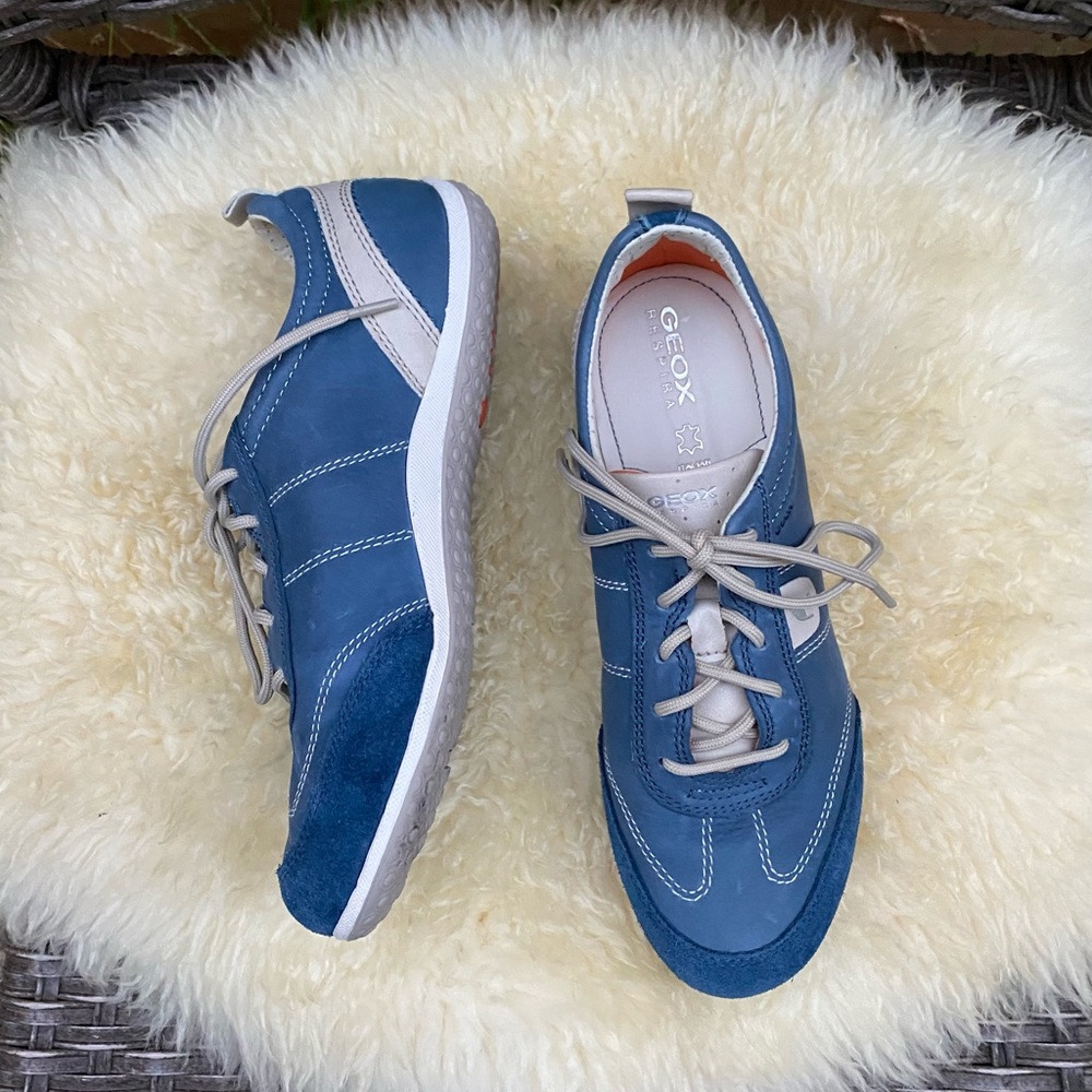 GEOX Respira Blue Suede Women Sneakers